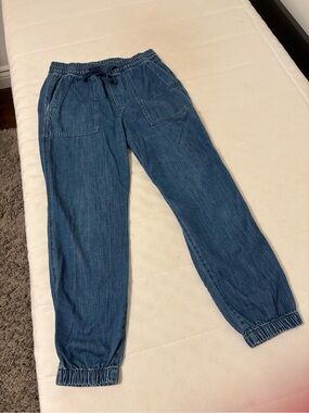 GAP Light Blue Elastic Waist Denim Joggers